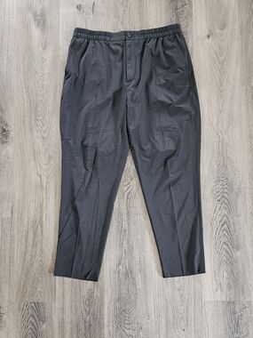 Banana Republic Women's Black Ankle Pants | Size L | Pull-On Elastic Back Waist